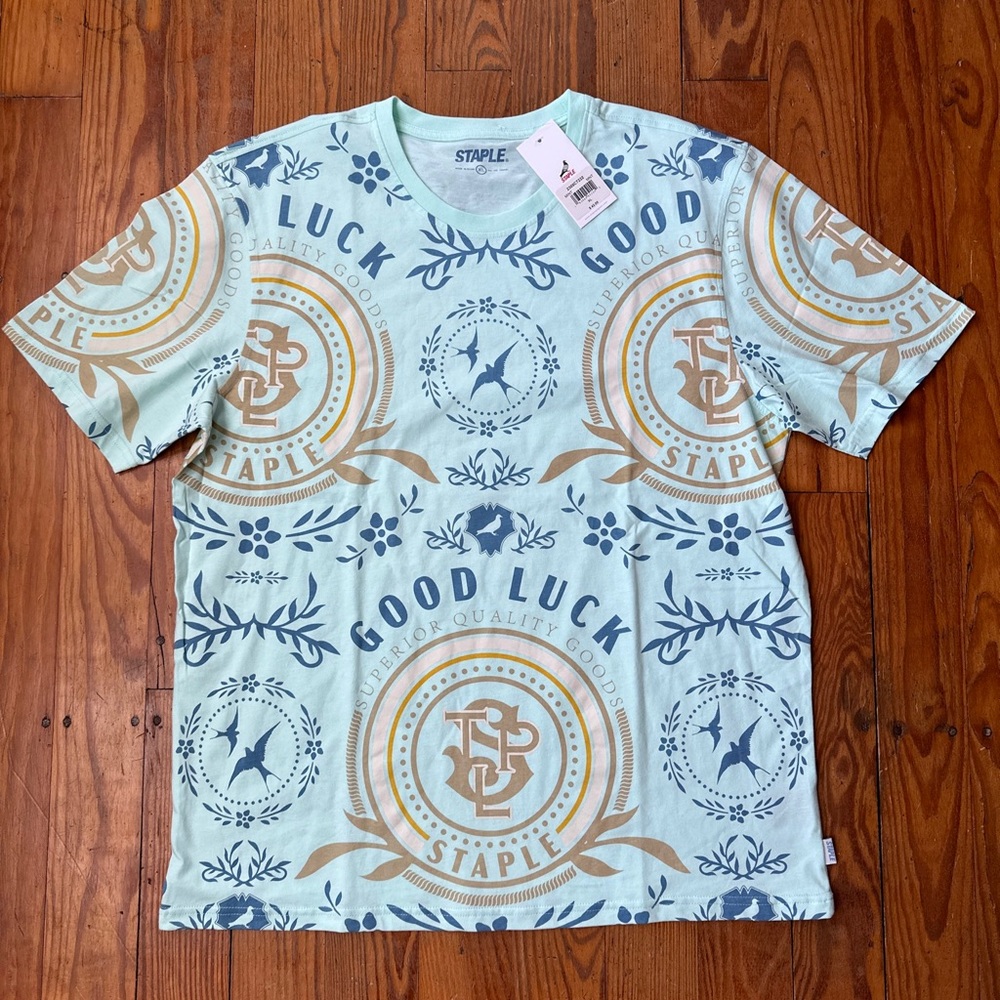 Staple Pigeon All Over Tee - Teal - Size XL